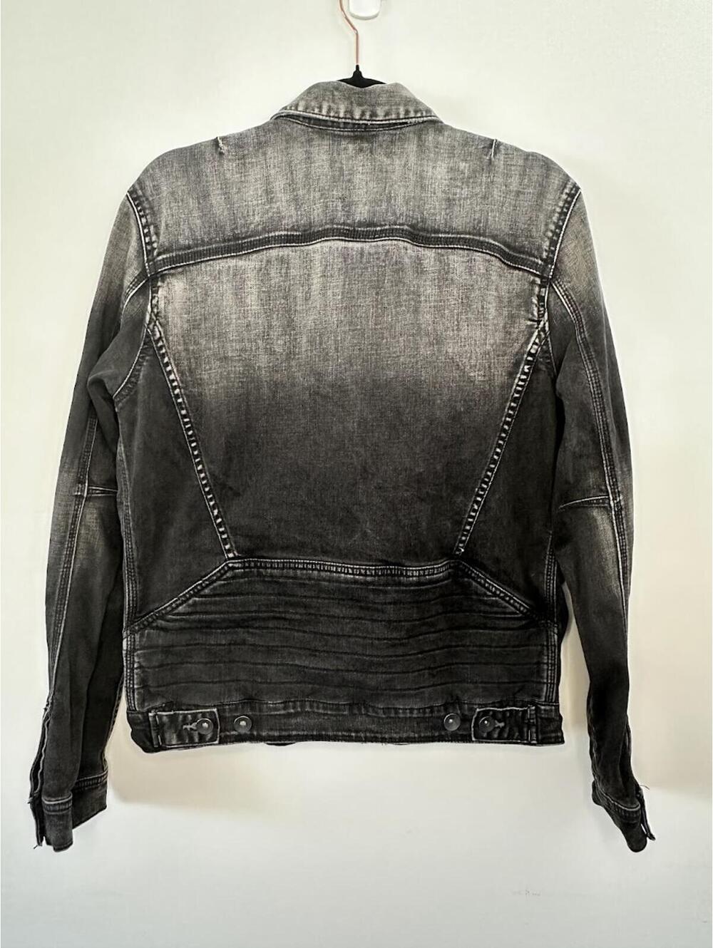 William Rast Black Distressed Denim Jacket - Sz. M - Picture 2 of 5